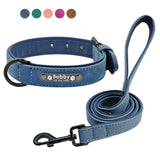 Personalized Leather Dog Collar Leash