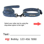 Personalized Leather Dog Collar Leash