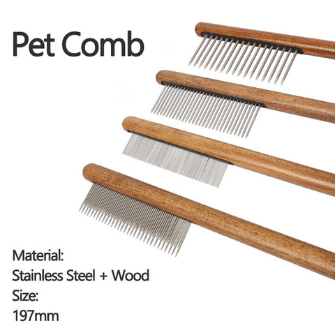 Cleaning And Grooming Solid Wood Pet Comb