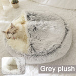 Round Soft Long Plush Pet Bed