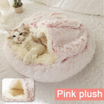 Round Soft Long Plush Pet Bed